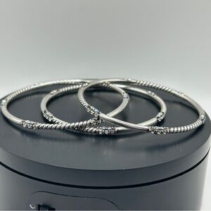 Brighton - Silver & Crystal Stackable Bracelet Set (3)